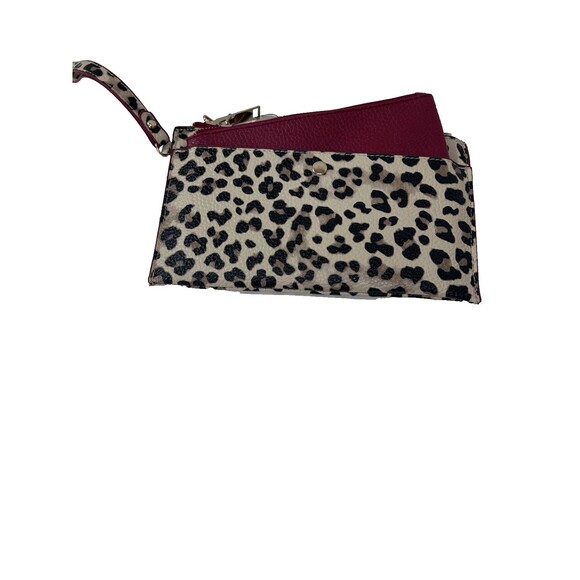 Chico's NOSZ Leopard Print Wristlet Wallet Two Piece Set Faux Leather New w Tags - Picture 6 of 6